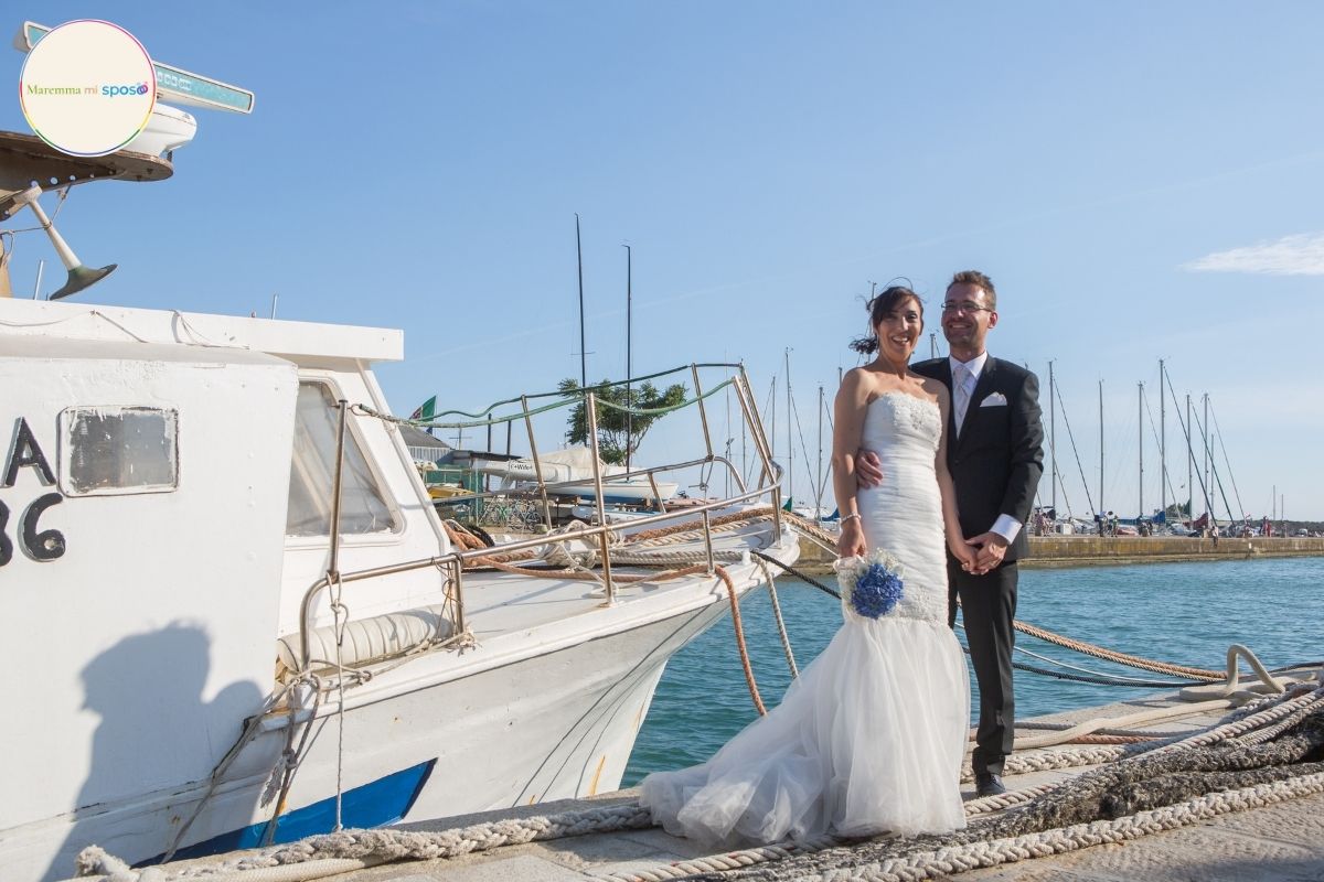 Max e Tiziana in uno scatto durante la sua cerimonia di matrimonio